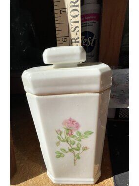 Napco-Japan-Merle Norman Vanity/Bathroom/MakeUp Accessories White-Pink Roses